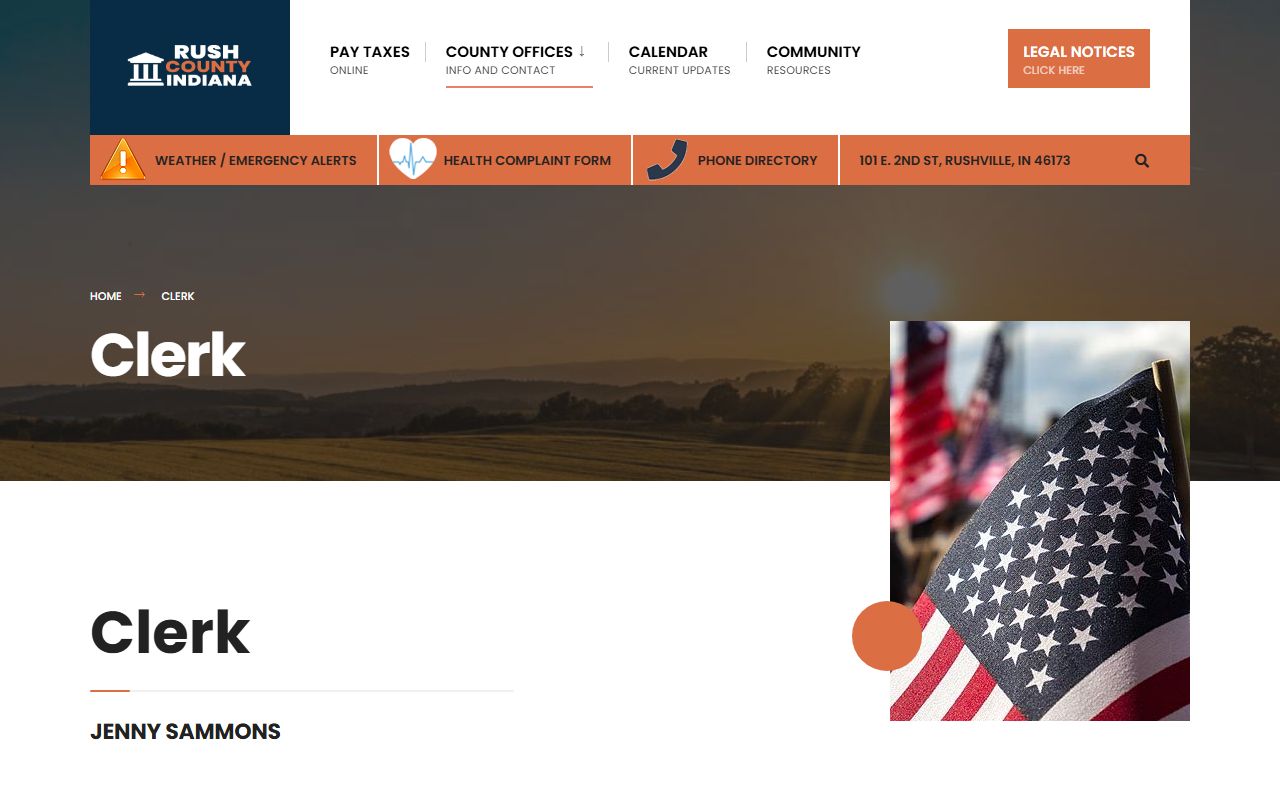 Rush County clerk court records office page