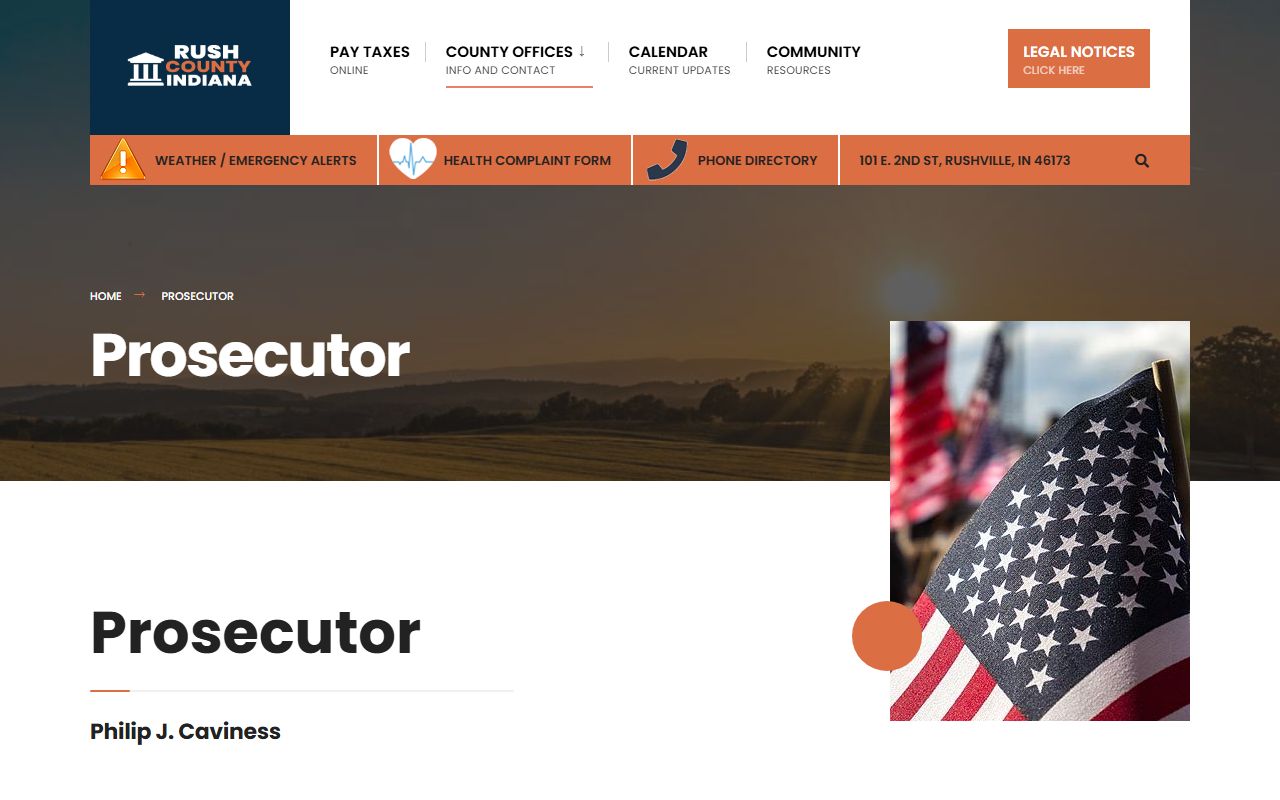 Rush County criminal court records prosecutor page