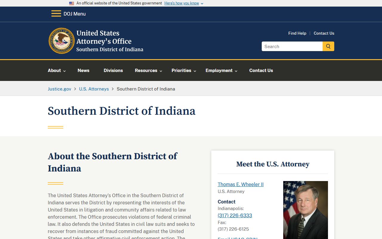 Rush County criminal court records federal prosecutor source