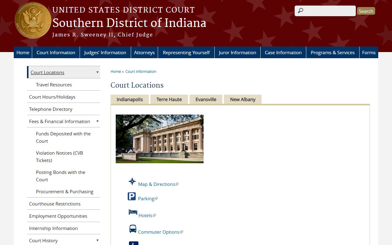 Rush County federal district court distinction Southern District locations