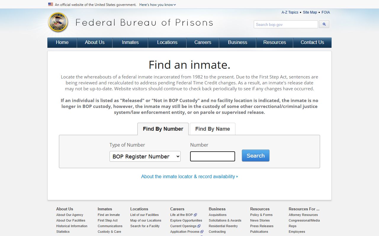 Rush County federal court records Bureau of Prisons locator