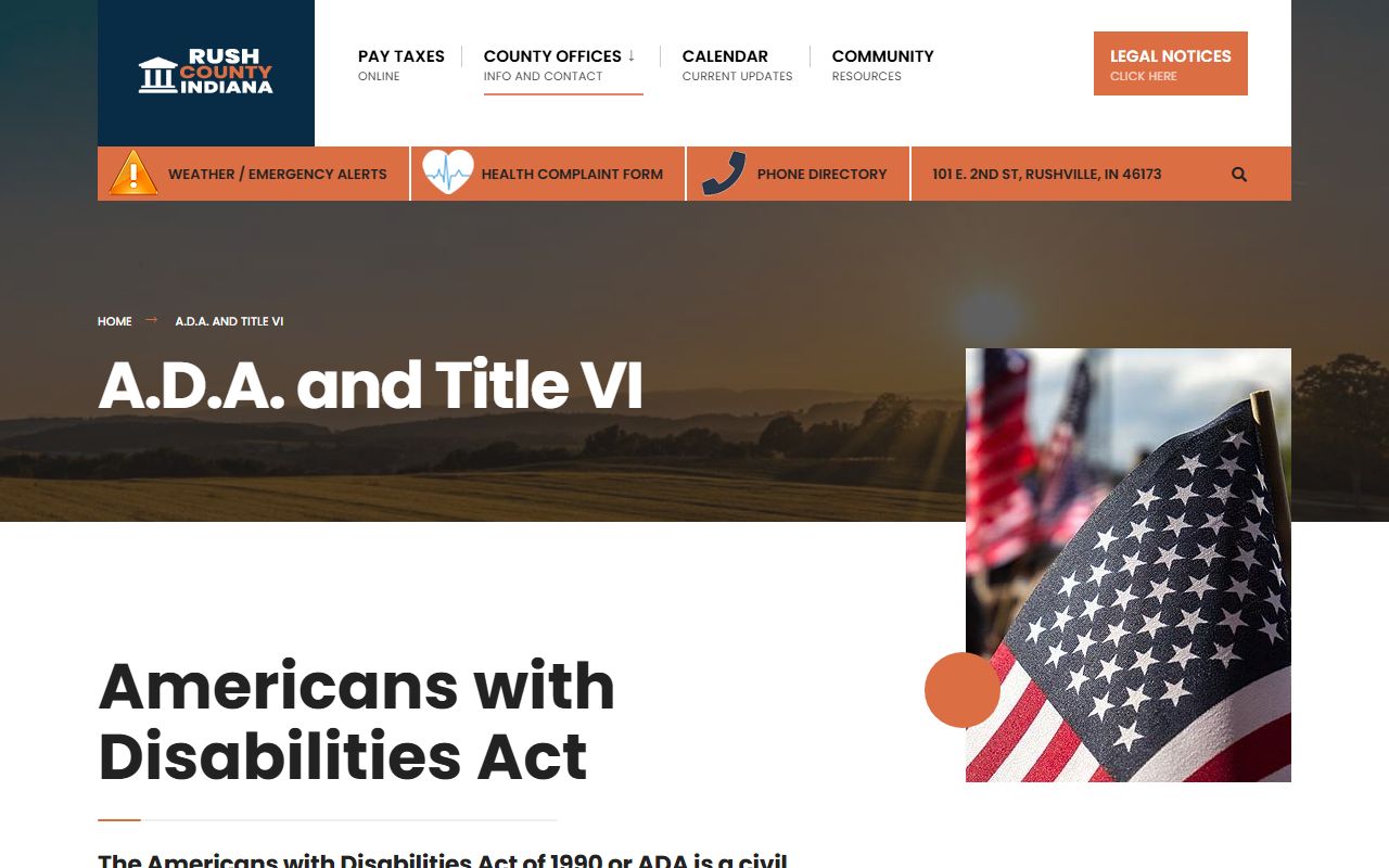 Rush County court records ADA and Title VI access page