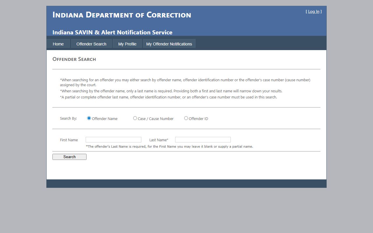 Rush County inmate records Indiana SAVIN offender search
