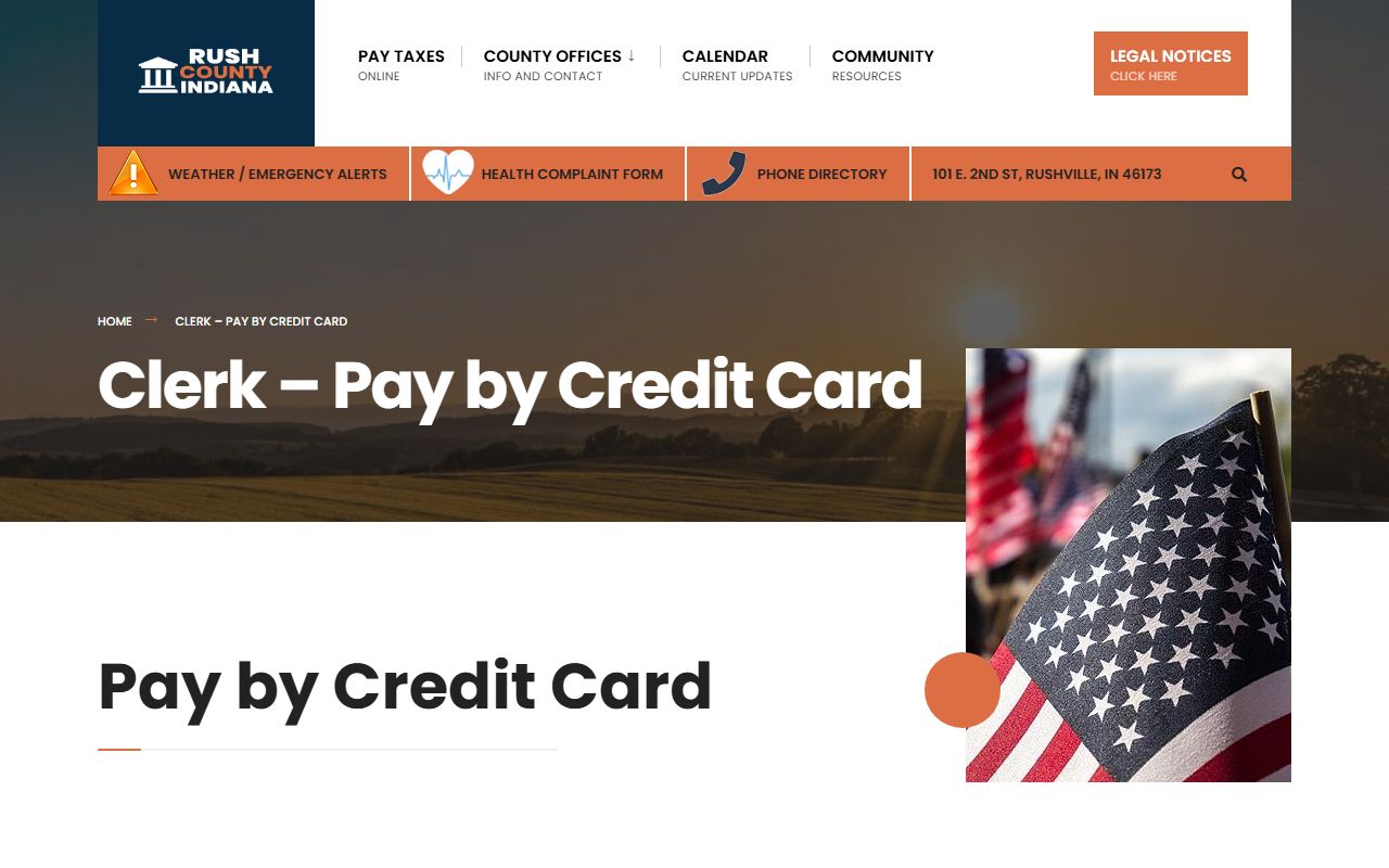 Rush County traffic court records clerk PayGov payment page